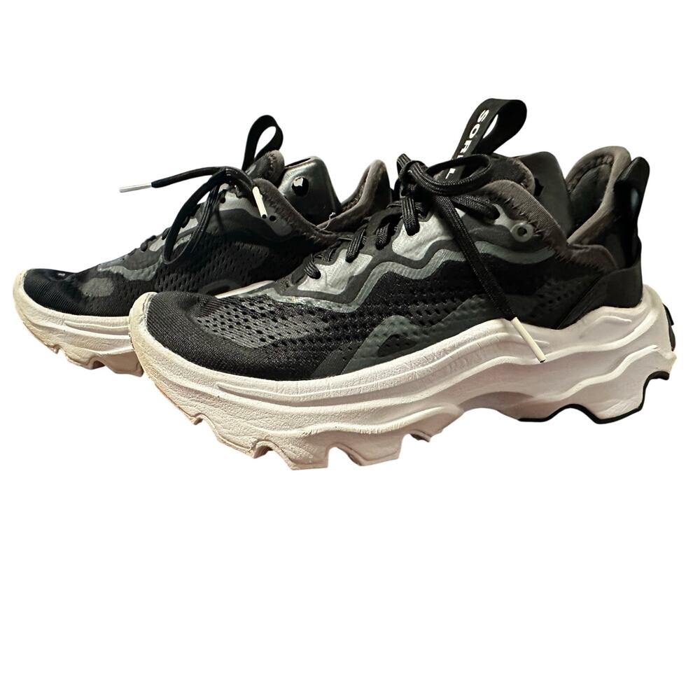 SOREL Black White Chunky Womens Kinetic Breakthru Day City Lace Sneaker US 5 - Picture 4 of 8
